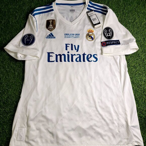 Cristiano Ronaldo Real Madrid 2017 2018 LAST GAME FINAL Soccer Jersey BNWT XL - Picture 2 of 11